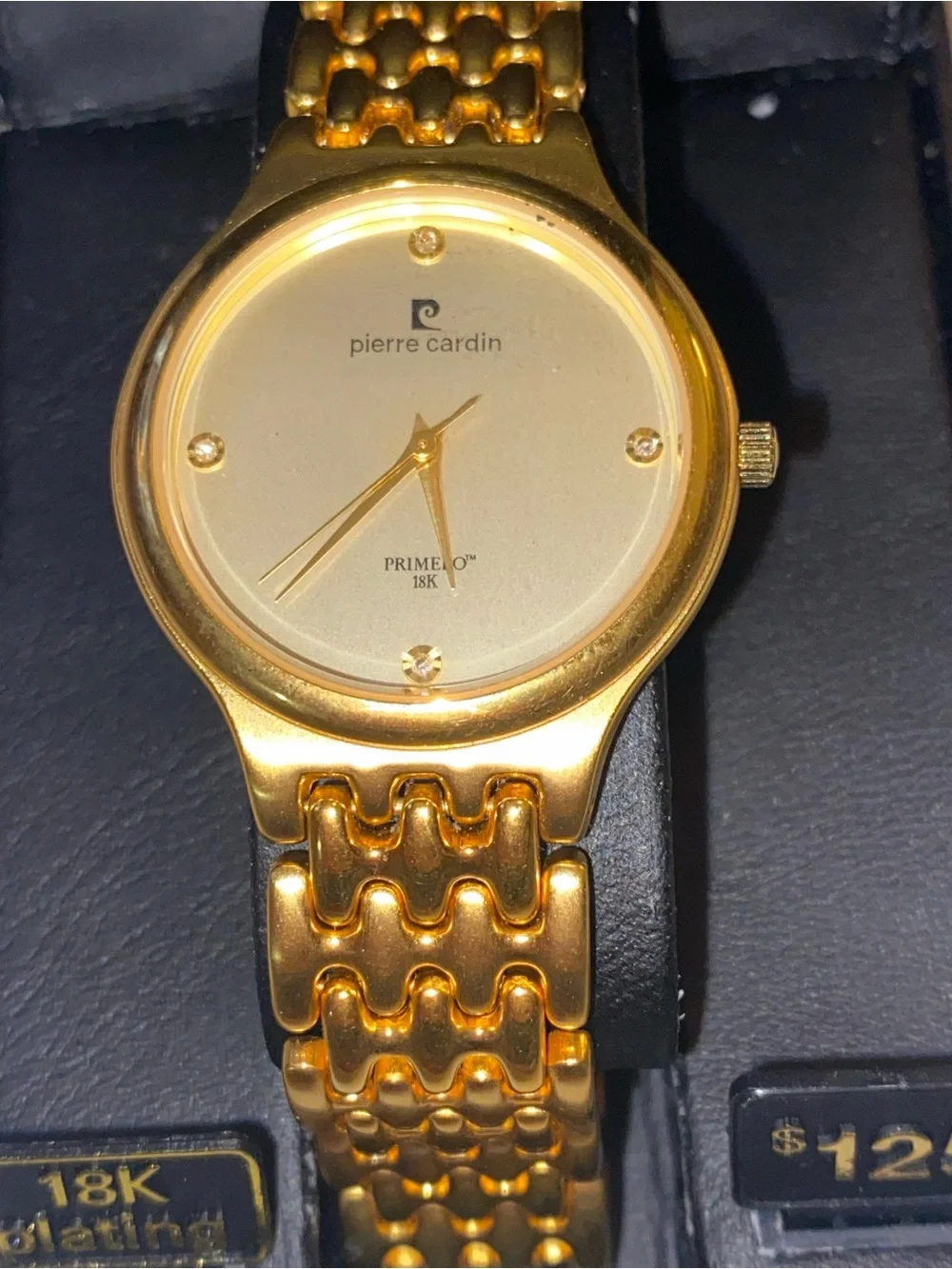 Pierre Cardin Gold and Black Caseback Bracelet Watch